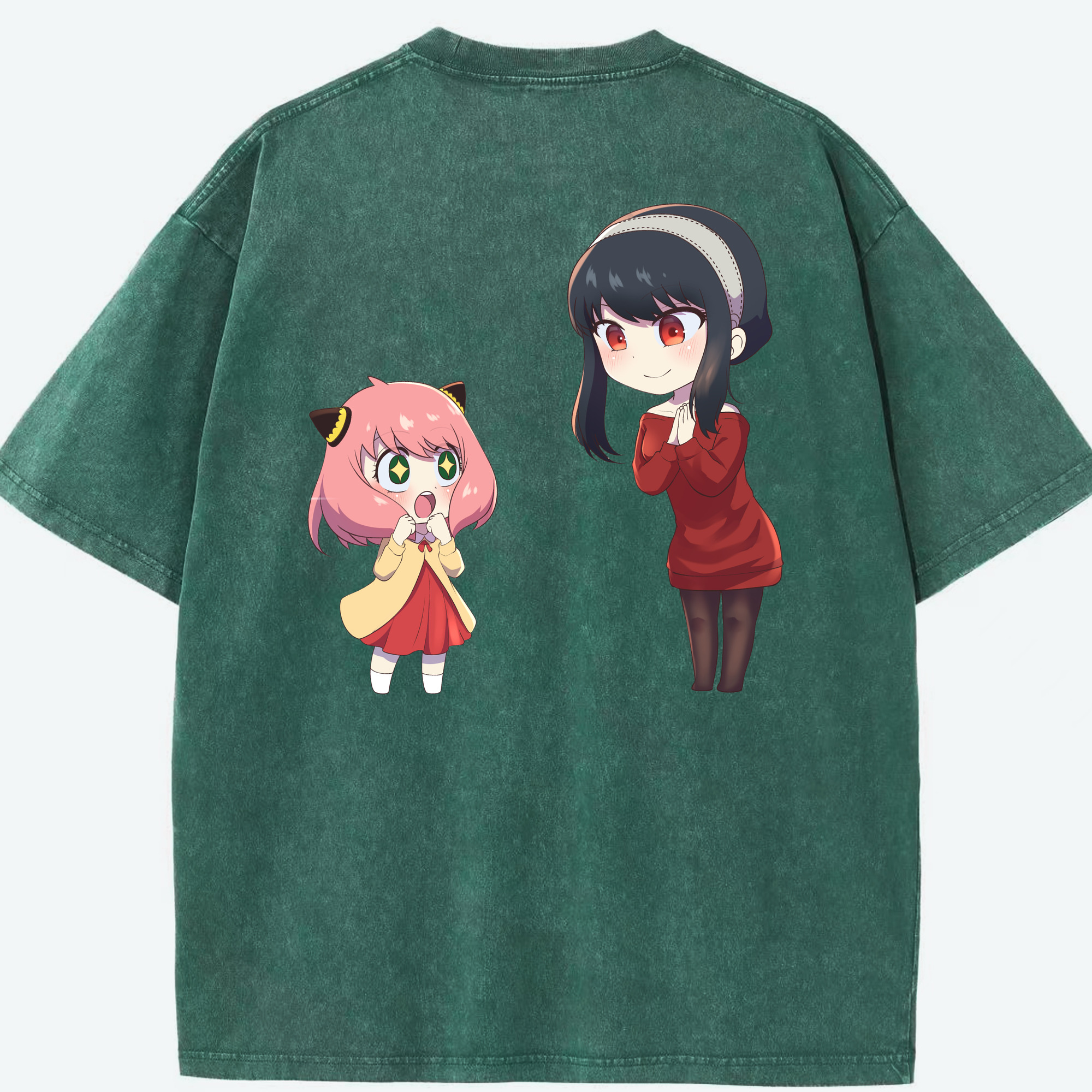 （画像用） SPY×FAMILY间谍家家酒 綿100% ヴィンテージ風 半袖Tシャツ（背面プリント）